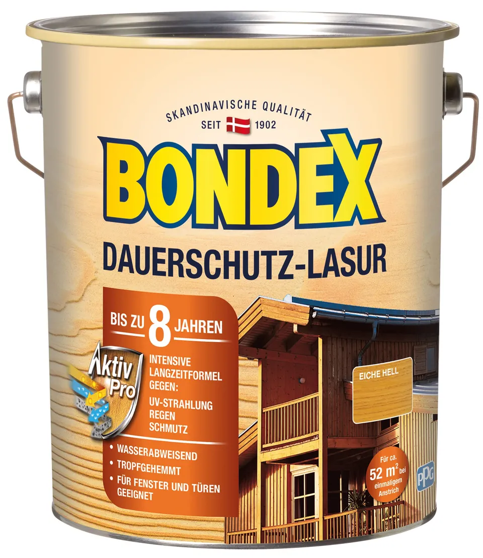 bondex-dauerschutz-lasur-holzlasur-eiche-hell-4-l-uv-schutz image 1
