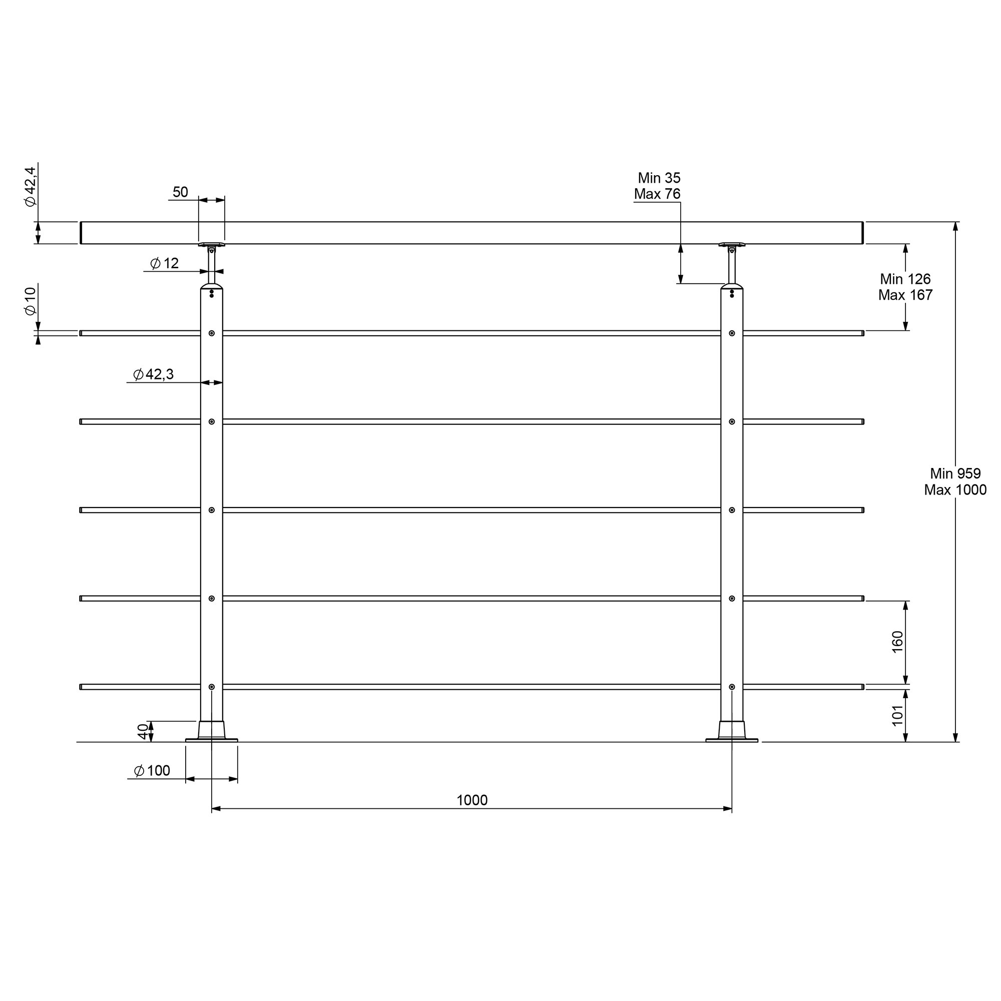 dolle-alu-fix-gel-nder-edelstahl-150cm-aufgesetzte-montage image 7