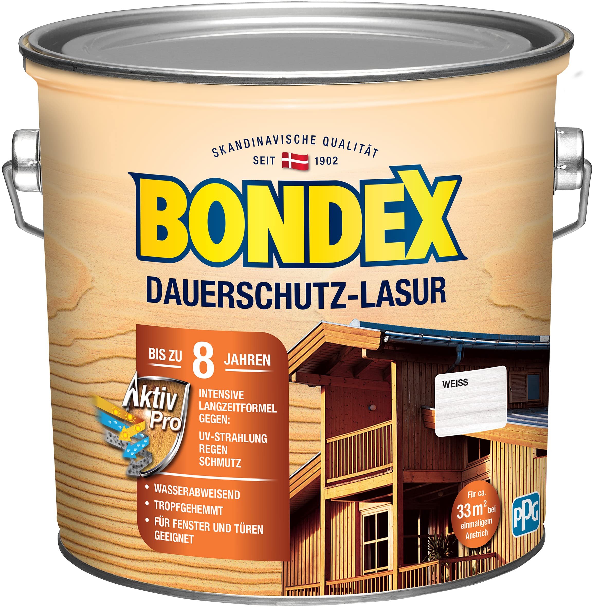 bondex-dauerschutz-lasur-wei-holzlasur-2-5-l-8-jahre image 1