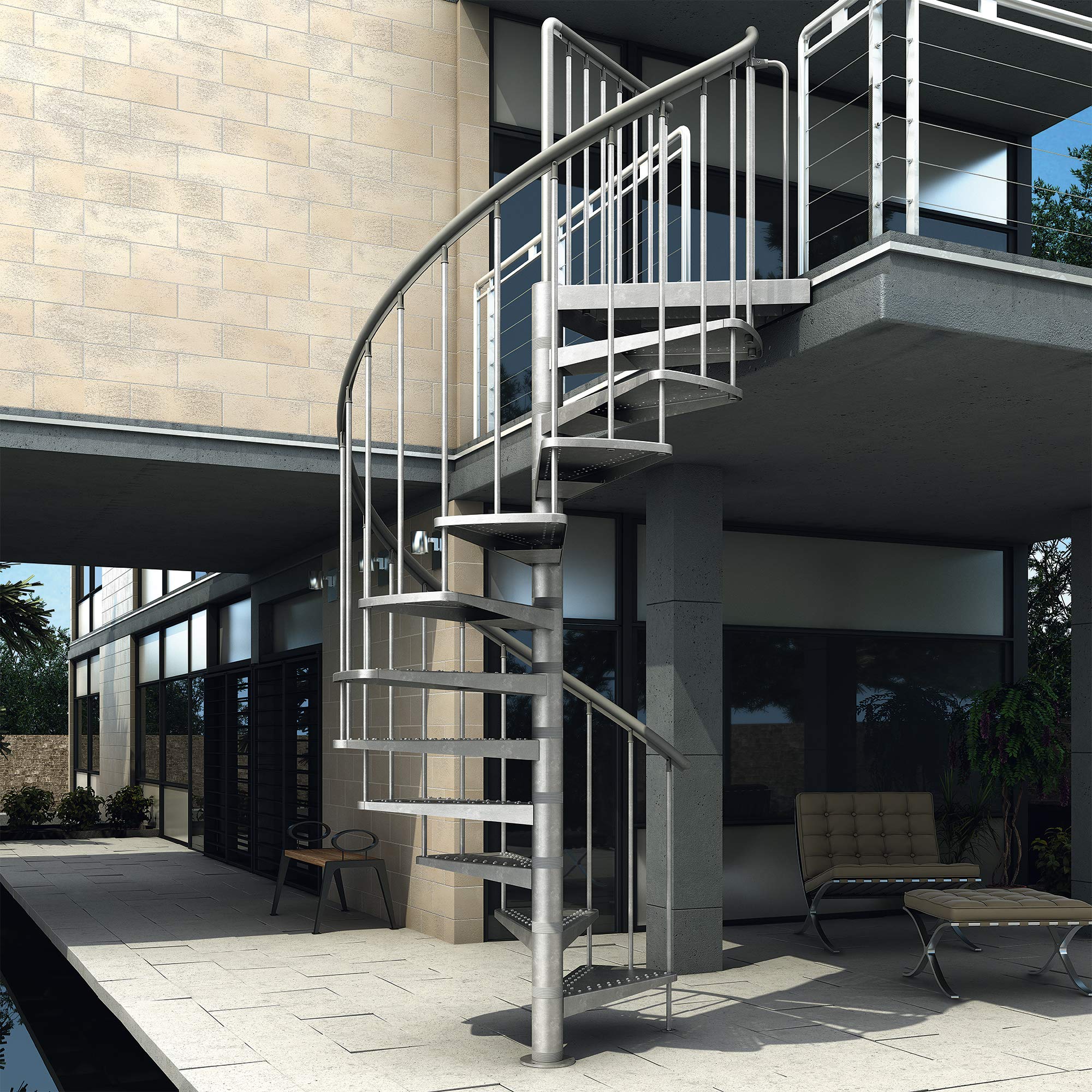 dolle-gardentop-spindeltreppe-metall-155-cm-246-282-cm-verzinkt image 2